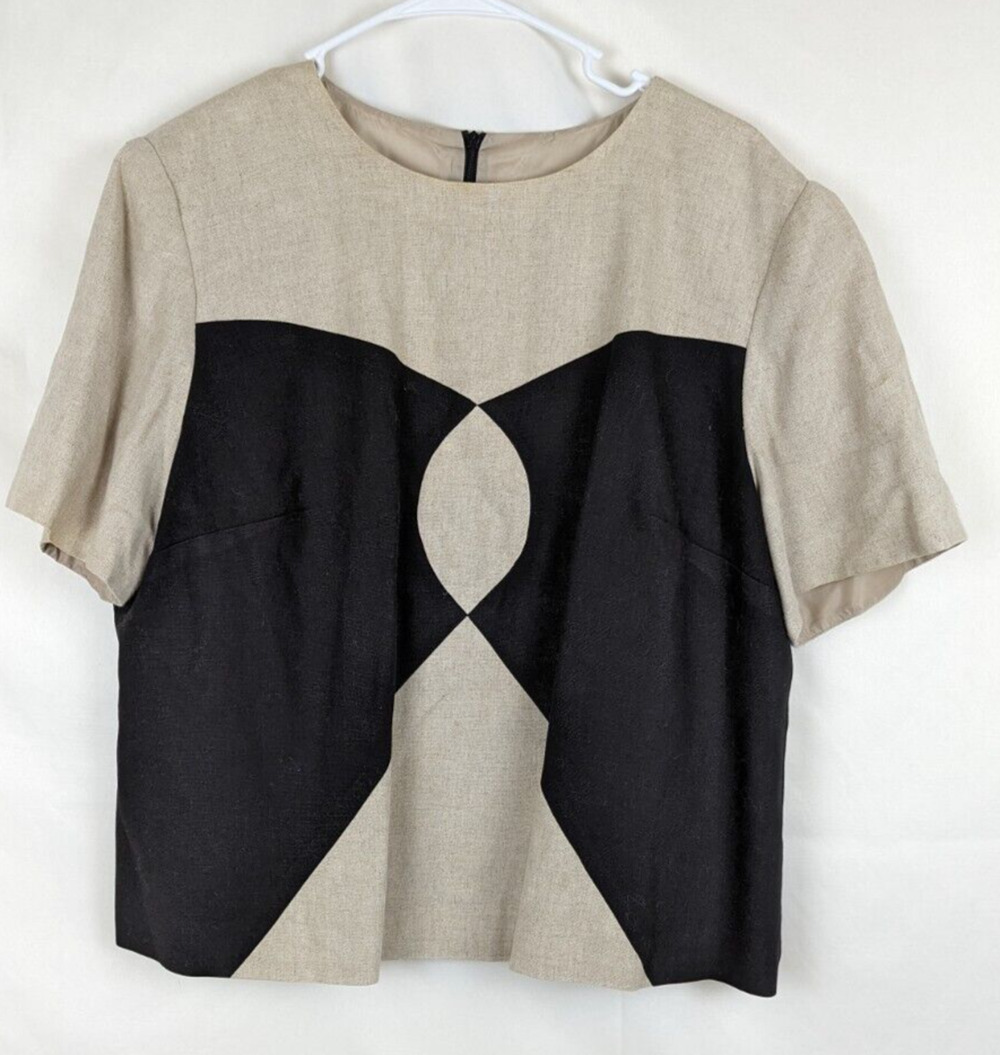 John Roberts Women's Petite Women's Blouse 18WP Black & Beige